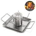 thumbnail image 2 of Soporte para asador de pollo - Soporte de acero inoxidable - Parrilla para parrilla, horno - Apto para lavavajillas - Incluye 4 pinchos para verduras, 2 of 8
