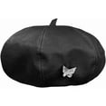 thumbnail image 5 of YooGuoGuo Women PU Leather French Black Beret Hat Causal Beanie Hat, 5 of 6