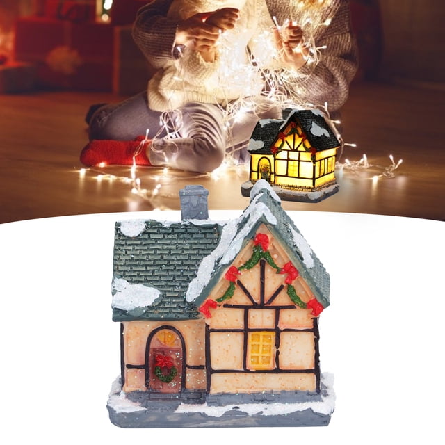 Casas De Pueblo De Navidad, Casa De Navidad Village Village Set Adornos De Vacaciones Escena Navideña Village Para Cumpleaños