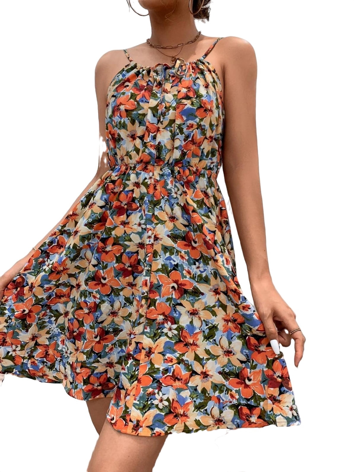 Boho All Over Print Cami Multicolor (Women's Dresses)