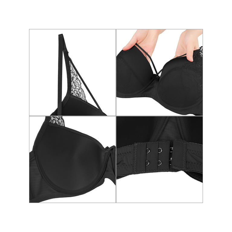 Unique Bargains Women's 2 Piece Sexy Sheer Lace Matching Bras and