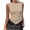 Khaki, variant on Tank Top for Women Stylish Round Neck Asymmetrical Hanky Hem Sleeveless Cami Slim Fit Textured Sheer Blouse Feminine Summer Basic Vest