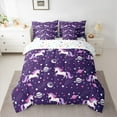thumbnail image 2 of Manfei Cute Cartoon Unicron 7-Piece Twin Bedding Sets,Planet Stars Print Bedding Comforter Set,Purple White Pink Sheet Sets For Girls,Luxury Bedroom Decor Reversible, 2 of 8