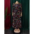 thumbnail image 3 of Women's Fall Midi Dress Long Sleeve Casual Crew Neck Smocked Long Dress, 3 of 8