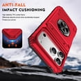 thumbnail image 4 of For Apple iPhone 17 Pro Phone Case with Finger Ring Holder Kickstand, Card Slots，Heavy Duty Shockproof Rugged Protective Working with Magnetic Car Phone Mount,Red,For iPhone 17 Pro, 4 of 7