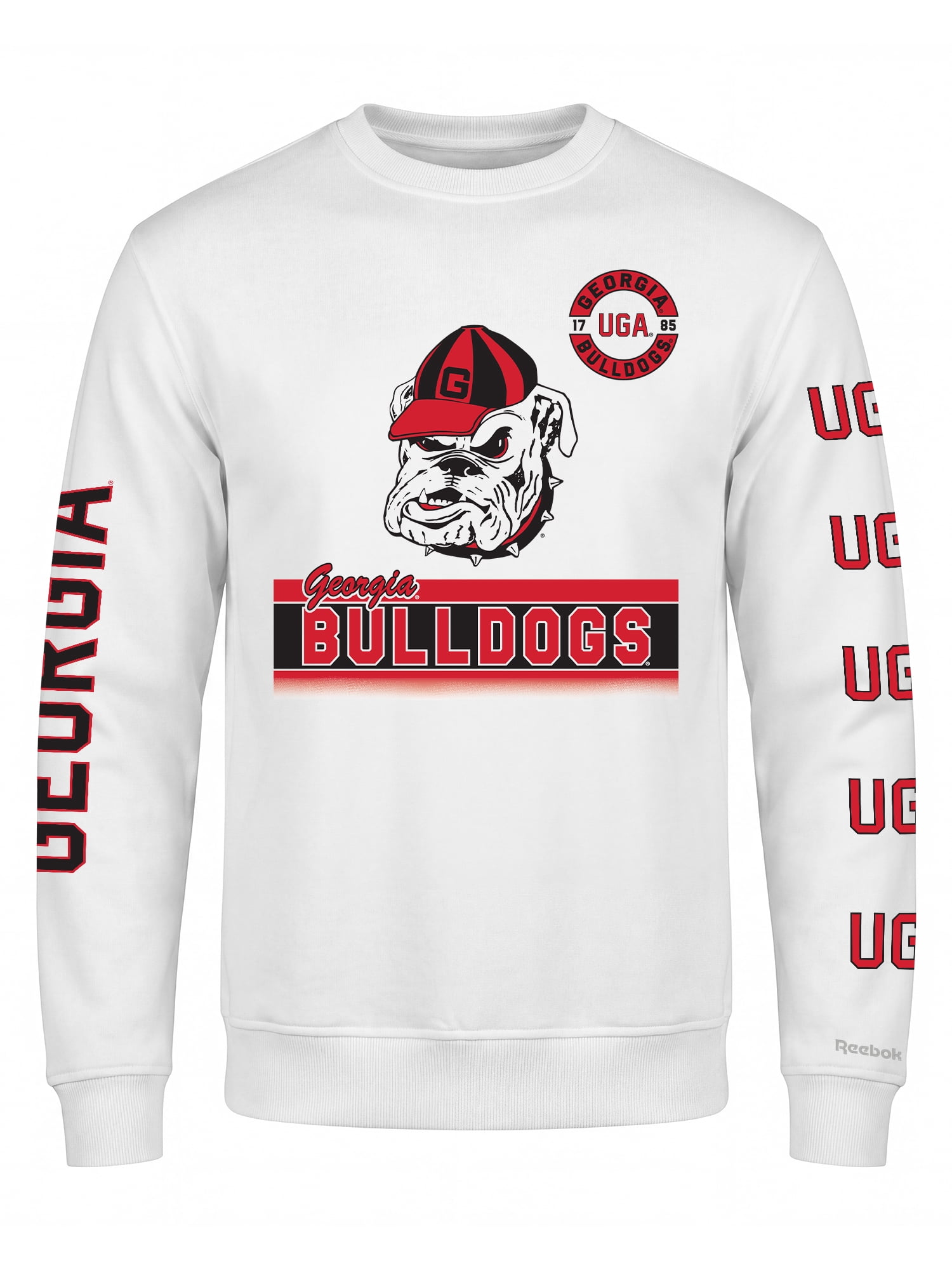 Georgia Bulldogs Reebok Mens White Crew Sweatshirt