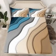thumbnail image 2 of Homewish Waves Stripes Full Size Sheets,Modern Asbtarct Geometric Bed Sheets,Brown Gray Marble Texture Sheet Sets For Girl Boys,Ultra Soft Home Decor,4-Piece, 2 of 7