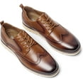 thumbnail image 2 of Mens Casual Dress Shoes Genuine Leather Plain Toe Mens Dress Sneakers Lightweight Comfortable Business Casual Oxford Shoes for Men, 2 of 12