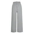 thumbnail image 3 of Patlollav Womens Casual Wide Leg Pants Flowy Adjustable Tie Knot Elastic Waist Trousers with Pockets, 3 of 6