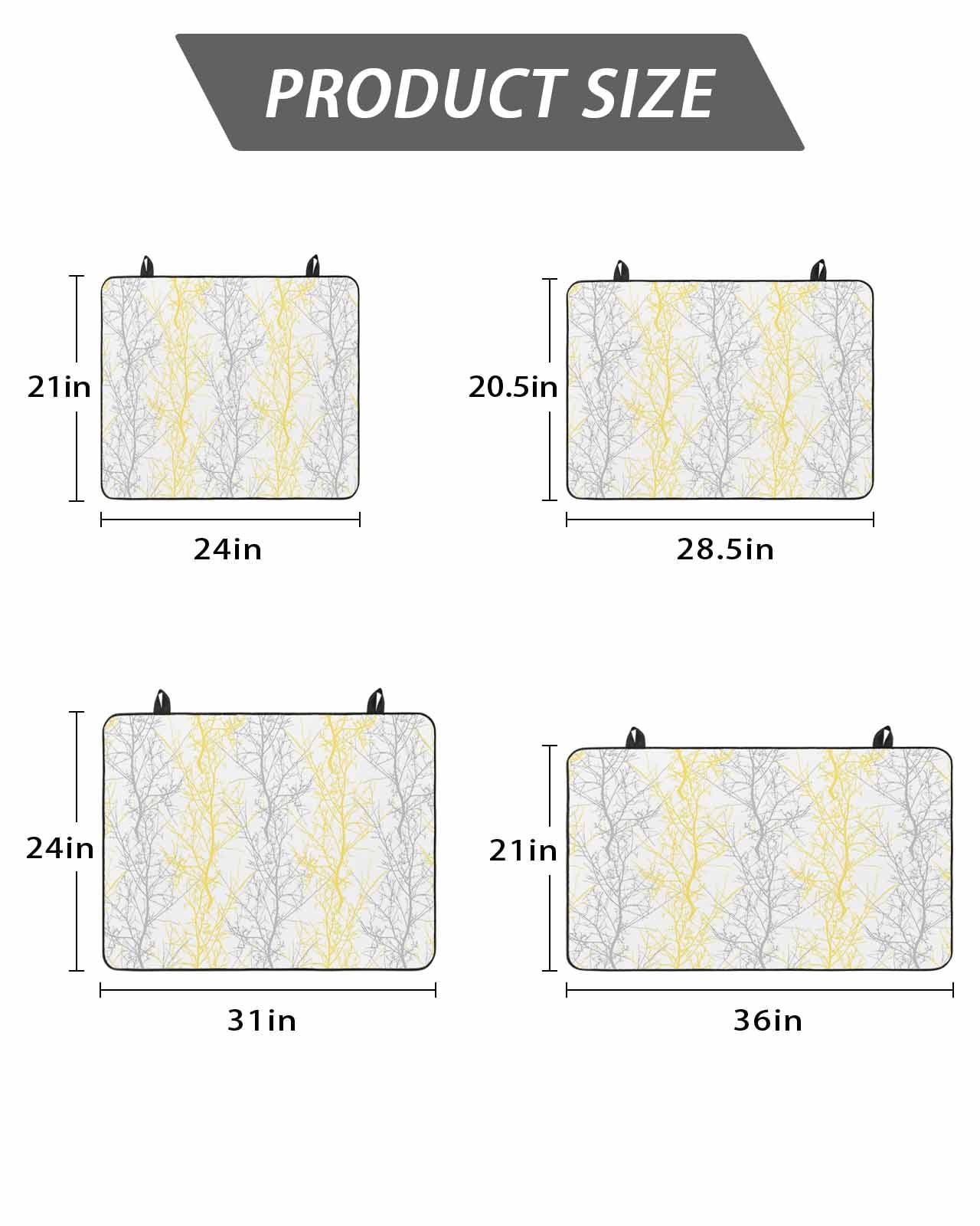 Stove Top Covers for Electric Stove, Yellow Gray Glass Stovetop Cover Protector, Pastoral Botanical Branch Aesthetics Induction Cooktop Protector Oven Mat for Kitchen Countertop 24"x21"