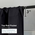 thumbnail image 3 of OVZME Black Blackout Curtains for Patio 108 Inches Long 2 Panels Set, Solid Thermal Insulated Room Darkening Rod Pocket Window Treatment Curtains Blackout Drapes, W50 x L108 Inch, Black, 3 of 7