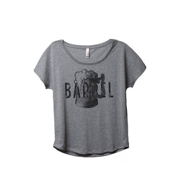 Thread Tank Barrel Mug Sketch Women's Relaxed Slouchy Dolman T-Shirt Tee Heather Grey Small
