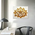 thumbnail image 3 of Creowell  Gold Lotus Flower Wall Art Abstract Golden Floral Painting Canvas Prints Zen Artwork for Home Office Living Room Decor Gallery Wrapp Ready to Hang 20x16 in/16x12 in, 3 of 4