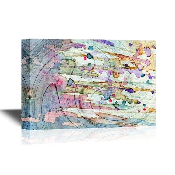 wall26 - Canvas Wall Art - Watercolor Style Abstract Color Composition - Gallery Wrap Modern Home Art | Ready to Hang - 12x18 inches