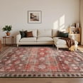 thumbnail image 2 of Ultrug Vintage Floral Rugs Soft Boho Area Rug Indoor Carpet for Living Room Bedroom Home Decor,4'x6',Dark Red, 2 of 7