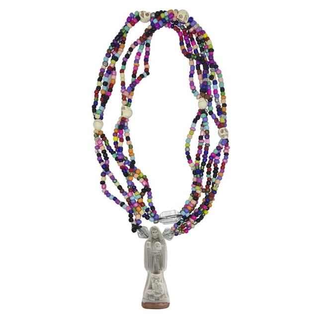 Collar Mazo Personal Santa Muerte Blanca Salud