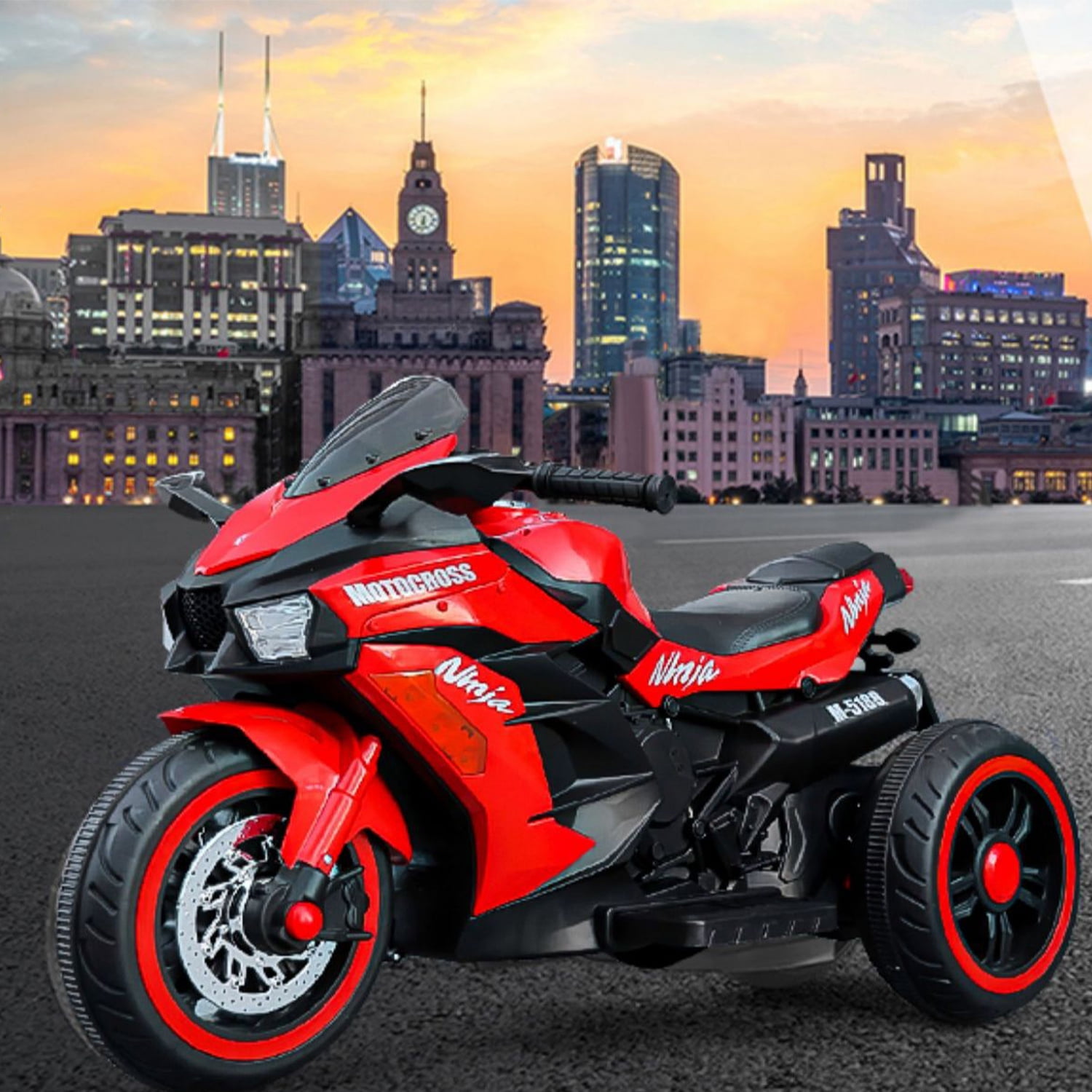 CIPACHO Kids Ride on Motorcycle, 12V Battery Powered 3 Wheels Motorcycle Toy with Upgrade the Luminous Wheel for Children Boys & Girls, Red