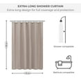 thumbnail image 4 of Taupe Extra Long Waterproof Shower Curtain Liner 71x79 Inches, 4 of 8
