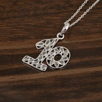Personalized 10 Number Necklace 0.35 Ctw Natural Polki Diamond 925 Silver Pendant