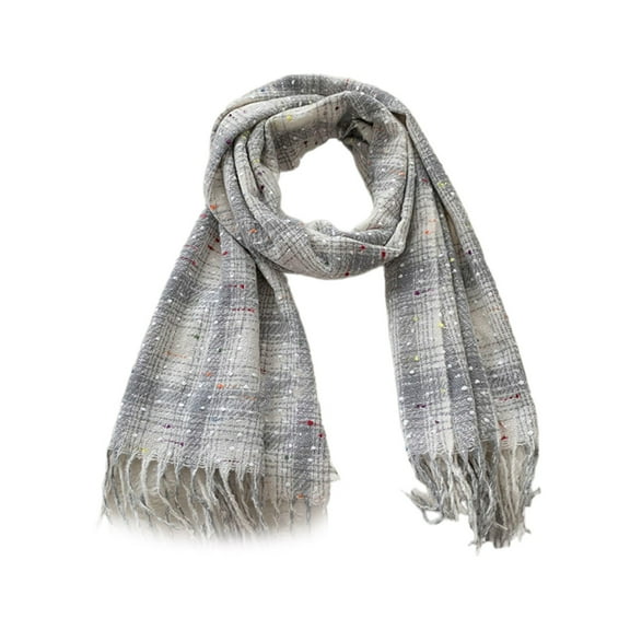 RUISINERY Fashionable Scarf Checker Neck Scarf Warmth Neck Shawl Shoulder Wrap Scarf for Daily Wear Office Lady Winter Accessories