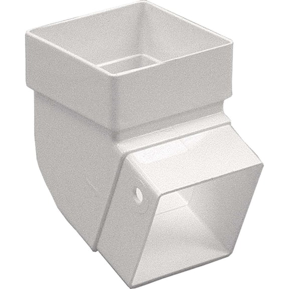 Amerimax T0525 Gutter Elbow, Contemporary, Square, Vinyl, White, 2-In. - Quantity 1