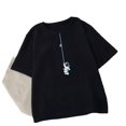 thumbnail image 3 of Camiseta de algodón de marca de moda de verano para hombre, suelta, de gran tamaño, cuello redondo, estampada, deportiva, base superior para el cabello, 3 of 6