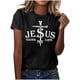 thumbnail image 1 of Mujeres Manga Corta de Verano Tops Pascua Impresa Cuello Redondo, Blusa de Moda Casual para la Primavera, 1 of 4