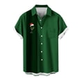thumbnail image 1 of Mens Manga Corta Botón Abajo Camisas, Cuello de Vuelta Navidad Impresa Blusa, Top de Moda Casual, 1 of 4