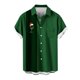 thumbnail image 1 of Mens Manga Corta Botón Abajo Camisas, Cuello de Vuelta Navidad Impresa Blusa, Top de Moda Casual, 1 of 4