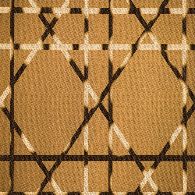 Ahgly Company Machine Washable Indoor Square Transitional Mahogany Brown Area Rugs, 5' Square