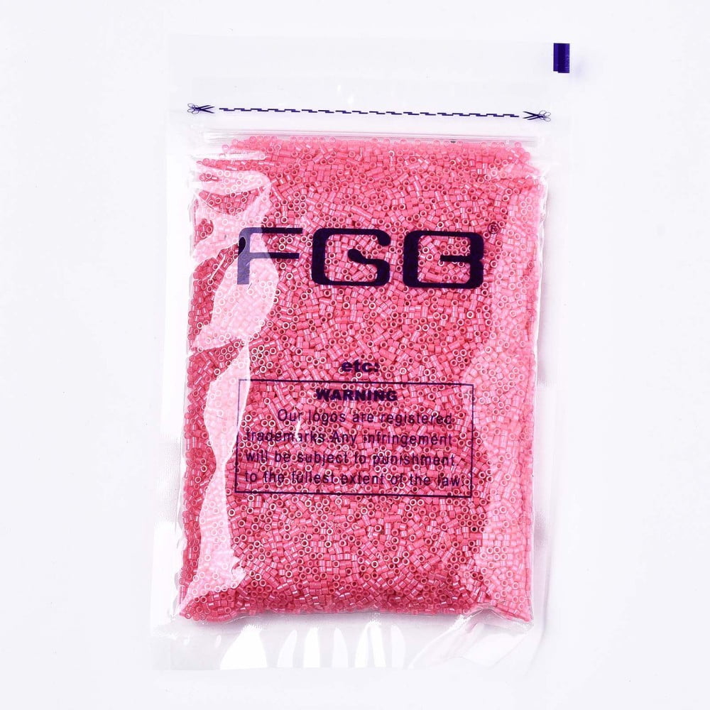 1bag 11/0 Grade A Glass Seed Beads Cylinder Uniform Seed Bead Size Baking Paint Hot Pink 1.5x1mm Hole: 0.5mm about 20000pcs/bag