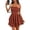Brick Red, variant on Women's Summer Strapless Tube Mini Dress Off Shoulder Smocked Ruffle A Line Flowy Short Party Club Dresses