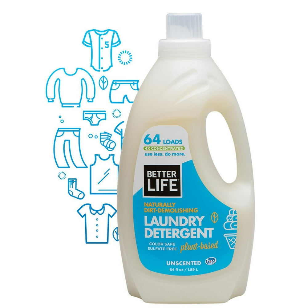 Better Life Natural Laundry Detergent, Unscented, 64 oz