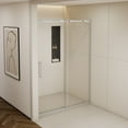 thumbnail image 5 of BARONAGE 56-60"W x 74"H Semi-Frame Single Sliding Shower Door in Chrome – Featuring 5/16" (8mm) Tempered Clear Glass, Stainless Steel, and Type C Wrapped Guide Rail with Anti-Derailment Pulley, 5 of 7