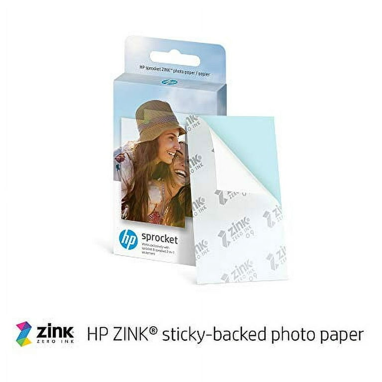 HP Sprocket 2x3 Premium Zink Sticky Back Photo Paper (50 Sheets)  Compatible with HP Sprocket Photo Printers