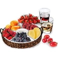 thumbnail image 5 of RANDEFURN Serving Platters and Trays,7-Set Porcelain Serving Tray,Food Tray 15.5 x 15.5 inches, Multi Sectional Snack Serving Trays, Perfect for Chips and Dip, Veggies Portable Handle,Gold, 5 of 9