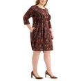 thumbnail image 3 of Connected Womens Plus Size Printed Sheath Dress, Rustcopper/20W, 3 of 4
