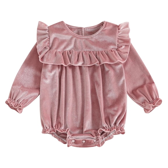 Staki Baby Girl Bubble Shirt Romper Outfit Long Sleeve Fall Bodysuit Top Newborn Oversized Crewneck Jumpsuit 0-18M,3-6 Months