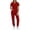 *Red, variant on VBVC Women's 2 Piece Medical Scrub Set,Short Sleeve Top and Jogger Pants For Women,Ladies V-Neck Comfort Uniform with Multi Pockets,Black,S-2XL
