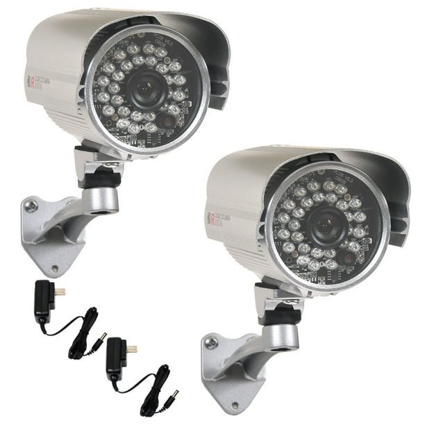 VideoSecu 2 Outdoor Security Camera Built-in 1/3" SONY Effio CCD IR Day