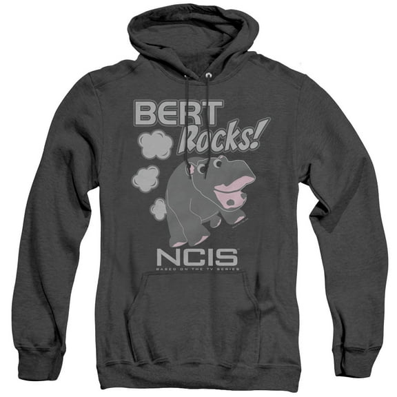 Ncis Bert Rocks Adult Heather Hoodie Sweatshirt Black