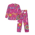 thumbnail image 2 of Bingfone Men'S Pajama Set 2 Piece Loungewear Pjs, Long Sleeve With Pajama Pants-Peace Love And Dove Flower Power, 2 of 9