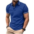 thumbnail image 3 of BVOFAR Casual Golf Shirts for Men Big and Tall Short Sleeve Polos Moisture Wicking Performance T-Shirt Classic Fit Work Tops with Pockets Blue L, 3 of 6