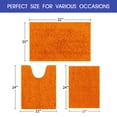 thumbnail image 6 of HAKUNA Striped Orange Bathroom Rug Set 3 Pieces Ultra Soft, Non Slip Chenille Toilet Mat, Absorbent Plush Shaggy Bath Mats for Bathroom, Bedroom, Kitchen, 6 of 7