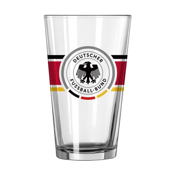 Logo Brands C4767-G16P-16 Germany Mens National Soccer 16 oz Stripe Pint Glass