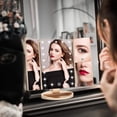 thumbnail image 2 of Lighted Makeup Mirror Trifold Vanity Mirror with X/X/X Magnification Natural LED Nights and Touch Screen Batteries and USB Power Supply Adjustable Tabletop Cosmetic Mirror (, 2 of 7