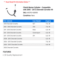 thumbnail image 2 of Clutch Master Cylinder - Compatible with 2005 - 2013 Chevy Corvette V8 2006 2007 2008 2009 2010 2011 2012, 2 of 2