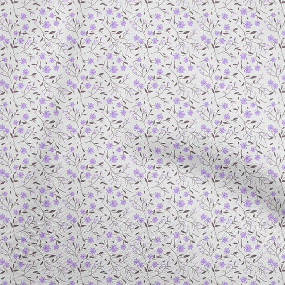 oneOone Georgette Viscose Medium Purple Fabric Floral Fabric For Sewing Printed Craft Fabric By The Yard 42 Inch Wide
