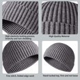 thumbnail image 2 of Gorro de invierno con borde enrollable, gorro de pescador unisex de punto liso con puños, suave y elástico, estilo hipster, 2 of 3