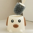 thumbnail image 6 of Toilet Brush for Household Small Dogs, No Dead Corners, Wall-Mounted with Long Handle and Base Set, Cute Puppy Design for Hygienic Cleaning Beige, 6 of 8